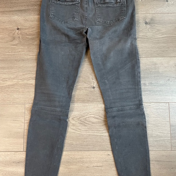 Paige Denim Marley Moto Skinny Jeans in Black Current (Gray) Size 26 - Picture 3 of 5